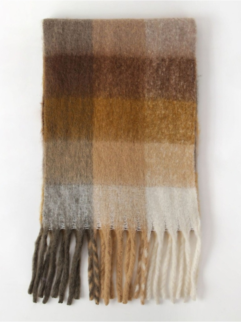 Rose & Remington Checked Plaid‎ Oversized Tassel Scarf Shawl
